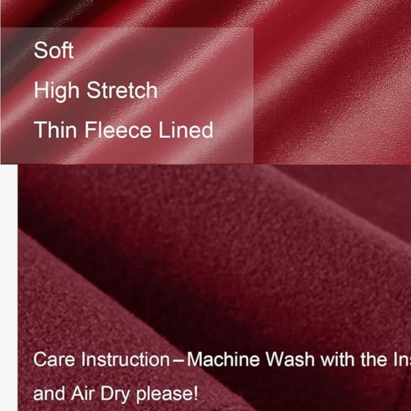 Samuel deep red faux leggings size medium - Picture 4 of 8